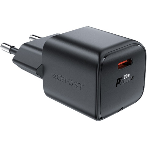 Зарядний пристрій 1xUSB-C 20W Gan A73 mini Fast Charger Black Acefast