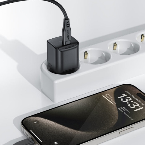 Зарядний пристрій 1xUSB-C 20W Gan A73 mini Fast Charger Black Acefast