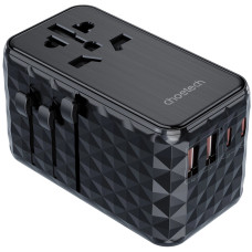 Зарядний пристрій 4xUSB 100W PD (2хUSB-C+2хUSB-A) TRAVEL Universal сharger diamond чорний Choe