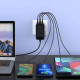 Зарядний пристрій 4xUSB 100W PD (2хUSB-C+2хUSB-A) TRAVEL Universal сharger diamond чорний Choe