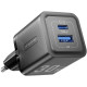 Зарядний пристрій 2xUSB 30W (USB-A/USB-C) + USB-C cable М-М Black Vention