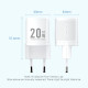 Зарядний пристрій 1xUSB-C 20W GaN + USB-C cable М-М White Vention