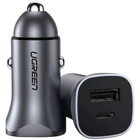 Автозарядка 2xUSB 30W (USB-C + USB-A) CD130 Ugreen