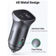 Автозарядка 2xUSB 30W (USB-C + USB-A) CD130 Ugreen