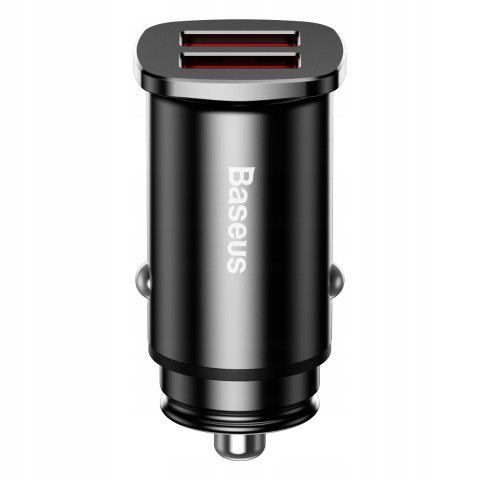 Автозарядка 2xUSB 30W (USB-A) QC3.0 Чорна Baseus