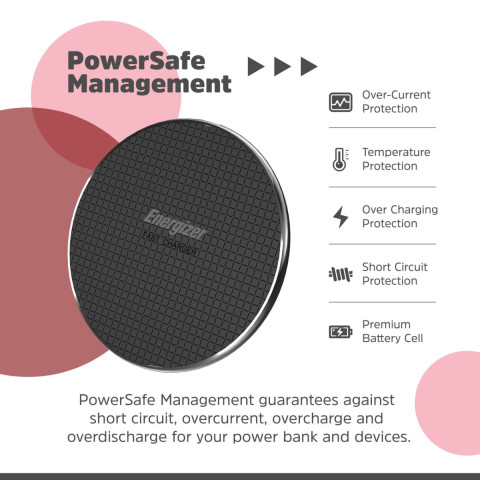 Зарядний пристрій Wireless Energizer WCP107 QI 15W чорний