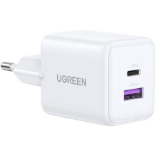 Зарядний пристрій 2xUSB 30W (USB-A + USB-C) X516 Gan білий Ugreen