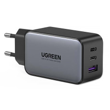 Зарядний пристрій 3xUSB 65W (2хUSB-C+USB-A) Gan CD244 Сірий Ugreen