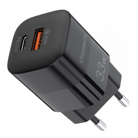 Зарядний пристрій 2xUSB 33W (USB-C+USB-A ) PD QC3.0 PD5006 чорний Choetech