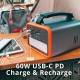 Зарядна станція Energizer 150Вт (230Вт/г) 2xDC, LiFePO4, USB-C PD 60Вт
