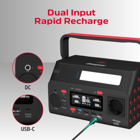 Зарядна станція Energizer 300Вт (293Вт/г) DC, Li-ion, MPPT, QI-10W, USB-C PD 60Вт, ліхтар