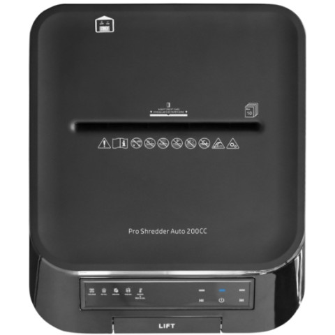 Знищувач документів HP Pro Shred Auto 200CC, CrossCut Paper Shredder, A4, 80g х 10 л.,4*20, 32л.,P-4