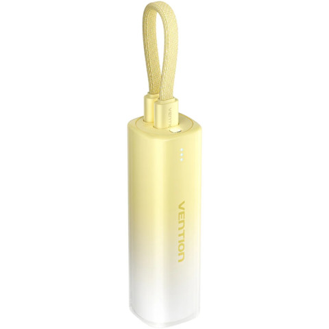 УМБ Vention 5000mAh 20W PD, USB-C In/Out, Lightning In/Out, with cable, Gradient Yellow