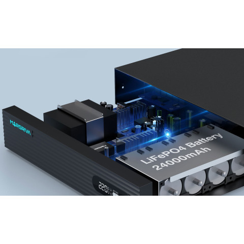 ДБЖ Marsriva DC Router UPS KP7 Pro 11xDC+USB+Gigabit PoE 9-12V 100W 24000Ah (76,8Wh) LiFePO4