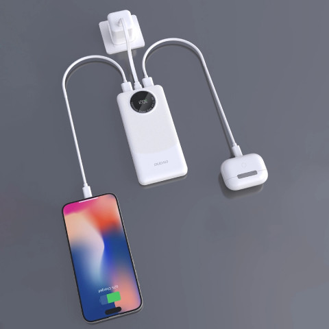 УМБ Dudao 10000mAh K12 22,5W PD,QC 2xUSB-A,USB-C In/Out White