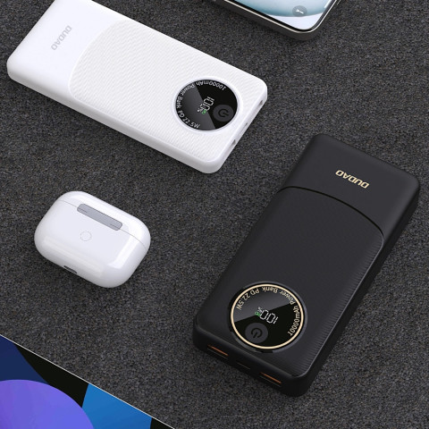 УМБ Dudao 10000mAh K12 22,5W PD,QC 2xUSB-A,USB-C In/Out White