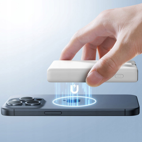 УМБ Joyroom Magnetic Wireless 10000mAh JR-PBM01 20W QC, USB-C In/Out White