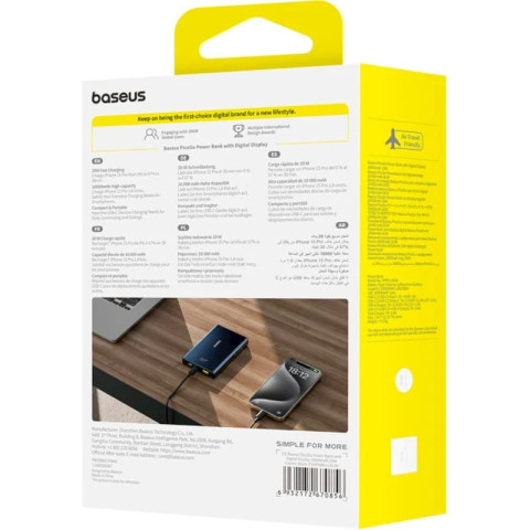 УМБ Baseus 10000mAh PicoGo 20W PD,QC,USB-A, 2xUSB-C Black