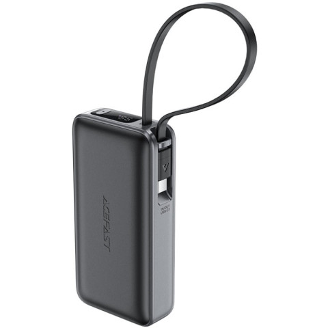 УМБ Acefast 10000mAh 30W PD USB-A,USB-C In/Out, with built-in USB-C cable M7 Black