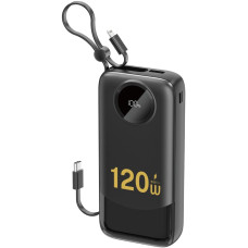 УМБ Dudao 20000mAh K13 Pro 22,5W PD,QC USB-A,USB-C In/Out,with built-in USB-C/Lightning cables Black