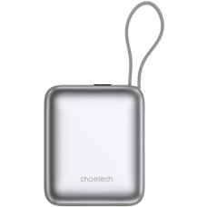 УМБ Choetech 10000mAh 35W PD3.0 USB-C In/Out, LED Display, with buid-in type-C cabel сіра