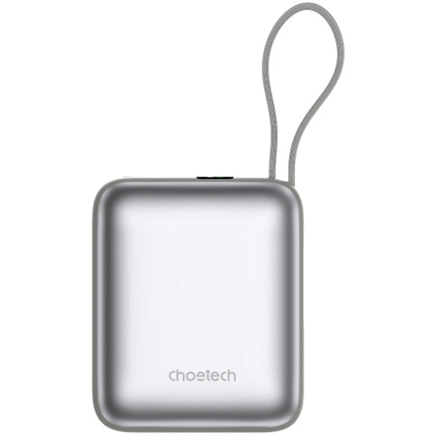 УМБ Choetech 10000mAh 35W PD3.0 USB-C In/Out, LED Display, with buid-in type-C cabel сіра