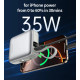 УМБ Choetech 10000mAh 35W PD3.0 USB-C In/Out, LED Display, with buid-in type-C cabel сіра