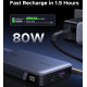 УМБ Ugreen 20000mAh 145W PD3.1.QC, USB-A,USB-С IN/OUT, with built in USB-C cable (PB551) Gray