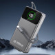 УМБ Dudao 20000mAh K31 Pro 45W PD,QC USB-A,USB-C In/Out,with built-in USB-C/Lightning cables Gray