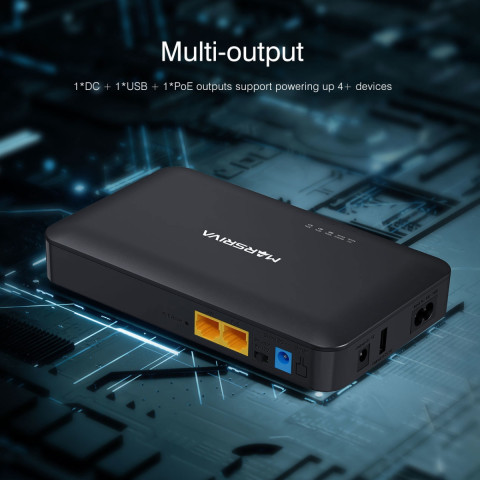 ДБЖ Marsriva DC UPS для роутерів KP2Pro 240VAC 2xDC+PoE24V1A+USB OUT, 2x5V/9V/12V2.5A 30W 8000mAh