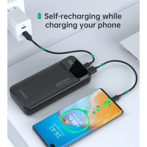 УМБ Choetech 20000mAh 22.5W PD,QC3.0 2USB-A+USB-C In/Out Black