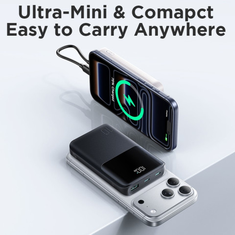 УМБ Joyroom 10000mAh 22,5W PD,QC3.0, 2xUSB-A, USB-C In/Out, Micro USB in, Black
