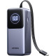 УМБ Ugreen 20000mAh 130W PD/QC, USB-A, USB-С In/Out with built-in USB-C cable (PB723) Gray