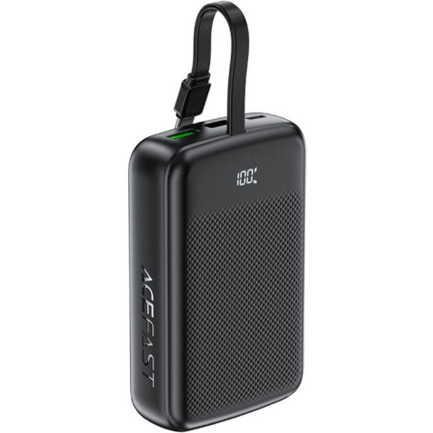 УМБ Acefast 20000mAh 22,5W PD,QC3.0 USB-A+USB-C In/Out,built-in cable M14 Black