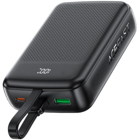 УМБ Acefast 20000mAh 22,5W PD,QC3.0 USB-A+USB-C In/Out,built-in cable M14 Black