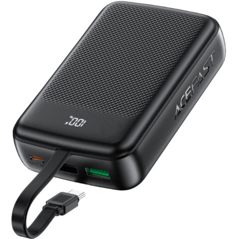 УМБ Acefast 20000mAh 22,5W PD,QC3.0 USB-A+USB-C In/Out,built-in cable M14 Black