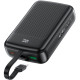УМБ Acefast 20000mAh 22,5W PD,QC3.0 USB-A+USB-C In/Out,built-in cable M14 Black