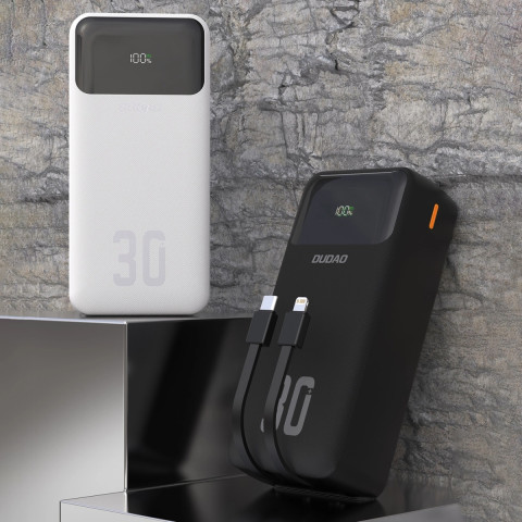УМБ Dudao 30000mAh K15 MAX 22,5W PD,QC, USB-A, Lightning, USB-C In/Out, with USB-C/Lightning cables