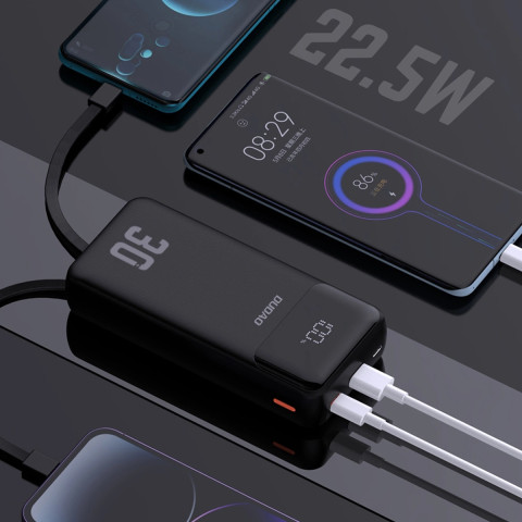 УМБ Dudao 30000mAh K15 MAX 22,5W PD,QC, USB-A, Lightning, USB-C In/Out, with USB-C/Lightning cables