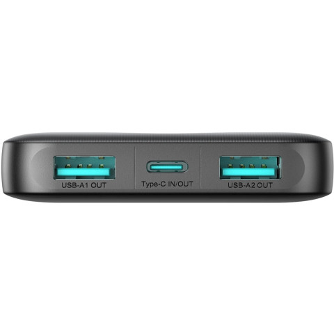 УМБ Joyroom 10000mAh 12W 2xUSB-A, USB-C In/Out, Black (JR-PBF12)