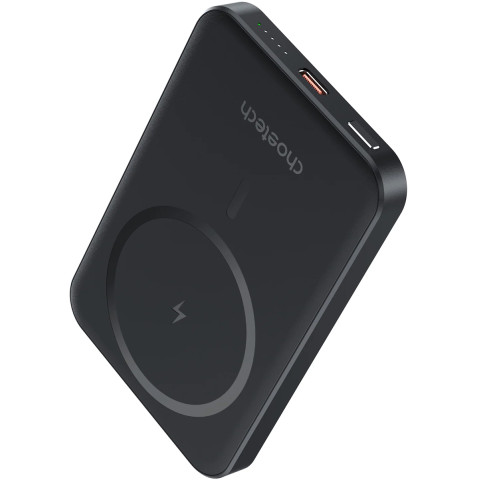 УМБ Choetech Magnetic Wireless 5000mAh 20W PD Qi-15W USB-C In/Out, тонкий, Black