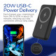 УМБ Energizer Magnetic Wireless 10000mAh 22.5W PD USB-A, USB-C In/Out, Black