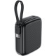 УМБ Acefast 10000mAh 20W PD,QC3.0 USB-C In/Out with build Type-C cable, M15 Black