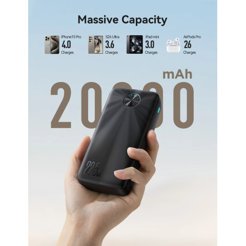 УМБ Joyroom 20000mAh 22,5W PD,QC3.0, 2xUSB-A, USB-C In/Out Black