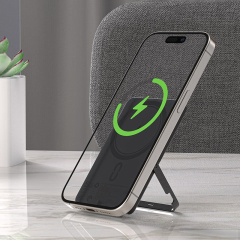 УМБ Acefast Magnetic Wireless 5000mAh 18W PD,QC3.0 USB-C In/Out,with holder, ультра тонкий M16 Black