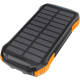 УМБ Choetech 10000mAh 2xUSB-A,1xUSB-C,solar panel, Qi-5W Black-Orange