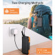 УМБ Choetech 10000mAh 2xUSB-A,1xUSB-C,solar panel, Qi-5W Black-Orange
