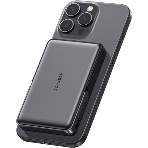 УМБ Acefast Magnetic Wireless 10000mAh 22.5W PD,QC 3.0 USB-C In/Out, QI 15W, with holder M17 Black