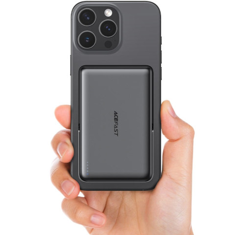 УМБ Acefast Magnetic Wireless 10000mAh 22.5W PD,QC 3.0 USB-C In/Out, QI 15W, with holder M17 Black