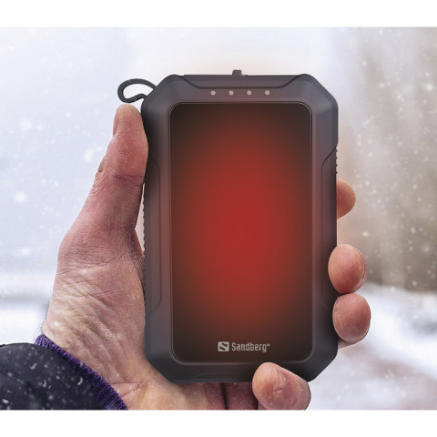 УМБ Sandberg 10000mAh Hand Warmer з обігрівачем рук 2A, USB, Type-C in, PowerThru, LED ліхтар 1W